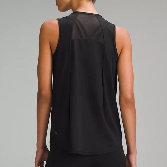 Lululemon Sculpt Tank Pleated Black Lightweight 10 Black Running Mesh Workout - Picture 2 of 8